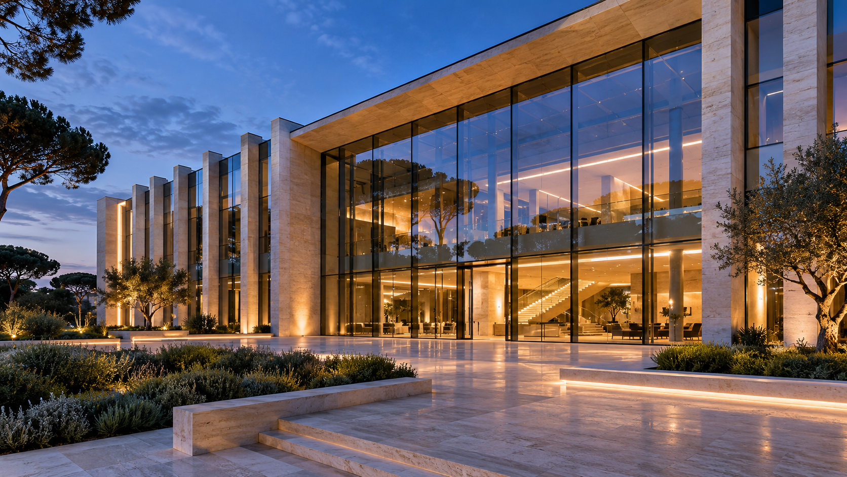 Edificio contemporaneo con ampie vetrate