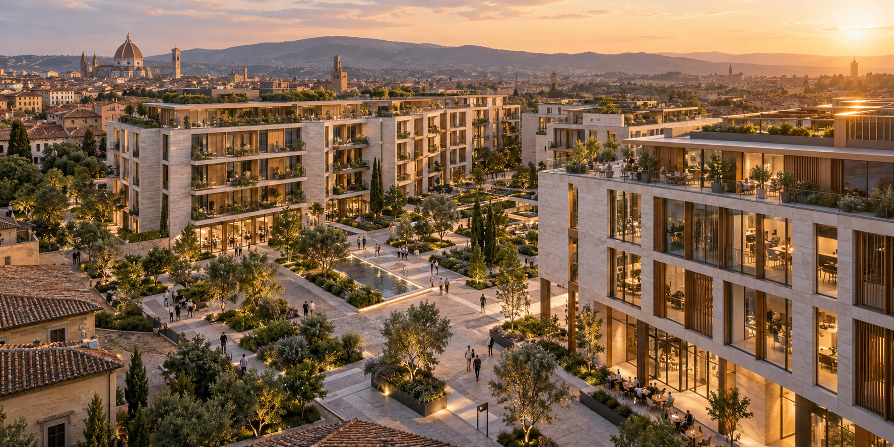 Nuovo complesso immobiliare contemporaneo
